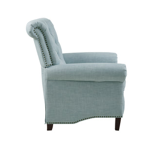 JLA Home Madison Park - Upholstered Aidan Manual Push Back Recliner — Compact 3-Position Tufted Chair with Nailhead Trim, Cordless Comfort MP103-1269