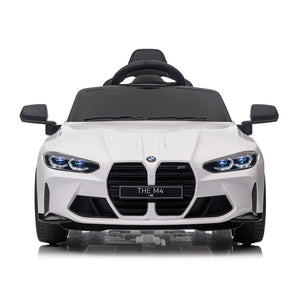 English Elm Bmw M4 Licensed Kids Ride on Car with Parental Remote Dual Motors and Led Lights White W1578P214202