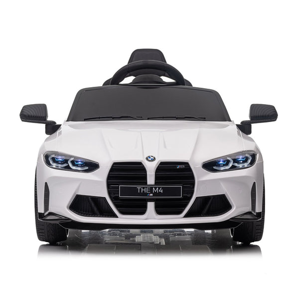 English Elm Bmw M4 Licensed Kids Ride on Car with Parental Remote Dual Motors and Led Lights White W1578P214202