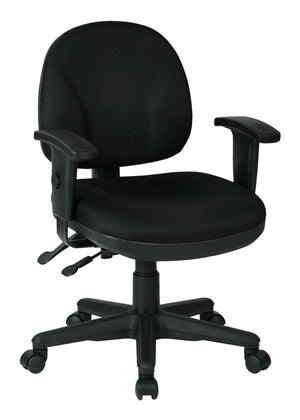 OSP Home Furnishings Sculptured Ergonomic Office Chair with Lumbar Support and Adjustable Arms for Long Days Black 8180-231