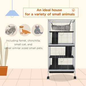 English Elm Pawhut Double Stacked Aviary Steel Bird Cage with Rolling Casters for Small Birds W2225P173733