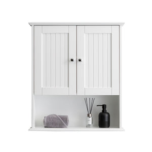 English Elm Upgraded Wall Mounted Bathroom Cabinet Mdf Over Toilet Storage with Soft Close Doors White T3785P356589