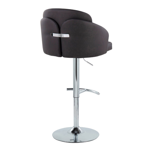 English Elm Fixed-height Swivel Counter Stools with Faux Leather Seats and Chrome Footrest Set of 2 Black B202S02176