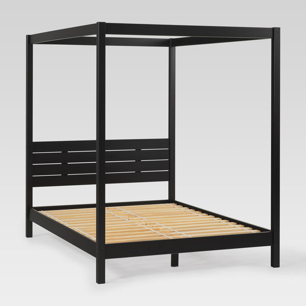 Isla Queen Canopy Bed Frame - Modern Minimalist Boho Design with Durable Solid Wood Construction