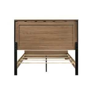 English Elm Simple Recessed Panel Twin Bed Frame Rubberwood Build Warm Chestnut Transitional Bedroom B2741S00871