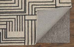 Feizy Rugs Gansett Hand Woven Wool Area Rug – Durable, Geometric Design Perfect For High-traffic Spaces Tan,Brown Wool T25t8011bgebrne10