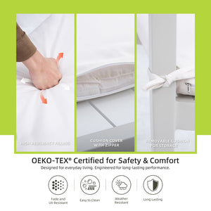 English Elm Outdoor Aluminum Dining Chairs Set Of 4 - Stylish, Stackable, All-Weather With Sunbrella Cushions W1886P163409-GIGA