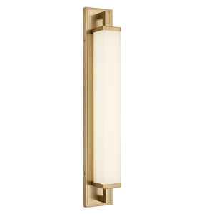 English Elm 28-inches Warm Brass Dimmable Led Vanity Bar Light for Modern Bathroom Walls Antique Brass B370P394094