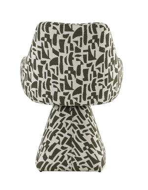 English Elm Priel Green Pattern Fabric Swivel Accent Chair with 360° Rotation, Wooden Frame, 3.5" Cushion, 220lb Capacity B2726P406785