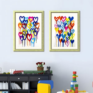 English Elm Set Of 2 Vibrant Heart Graffiti Wall Art Prints – Modern Framed Decor For Kids & Living Spaces 18X24 T3976P383168-GIGA