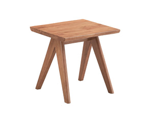English Elm Velentina Natural Finish Accent Table with Rubberwood Construction, 100lb Capacity, Classic Rustic Style B2726P400285