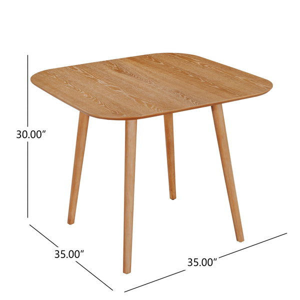 English Elm Christopher Knight Home® - SQUARE Mid-Century Dining Table with Tapered Legs, Solid Wood Frame, Sleek Communal Centerpiece Natural N771P355877G