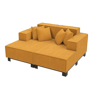 English Elm Swivel Barrel Accent Chair Chenille Tufted Round Club Seat for Living Room Lounge Orange N719S002221G