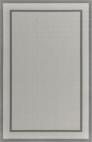 Unique Loom Outdoor Border Border Machine Made Border Rug Gray, Gray/Silver 5' 3" x 8' 0"