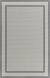 Unique Loom Outdoor Border Border Machine Made Border Rug Gray, Gray/Silver 5' 3" x 8' 0"