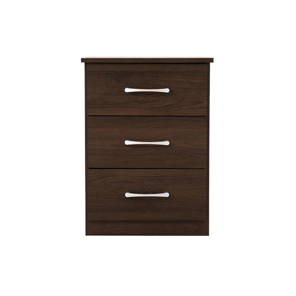 English Elm Contemporary Wenge Nightstand with Drawer and Sleek Modern Design, Durable Particleboard Storage Nightstand Brown 6.5 L x 17.91 W x 25.98 H B078112069