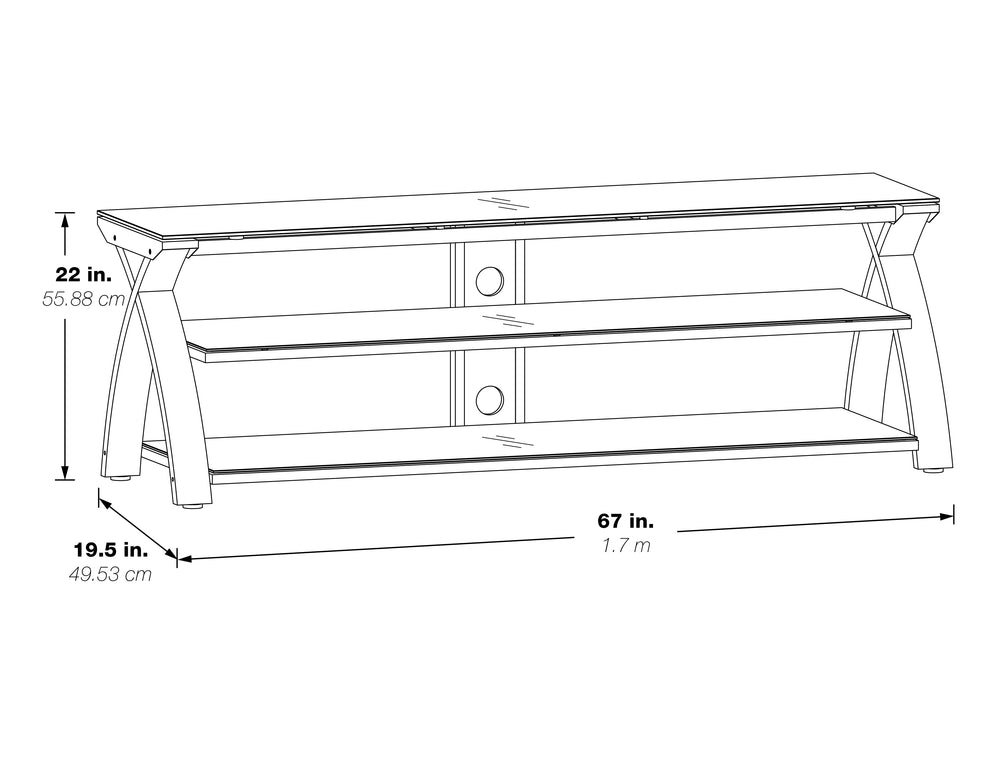 OSP Home Furnishings Timber 67" TV Stand Espresso