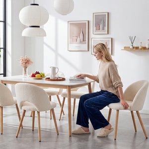 English Elm Restaurant Teddy Velvet Accent Chairs Set of 2 Ergonomic Solid Wood Legs White W3851P452844