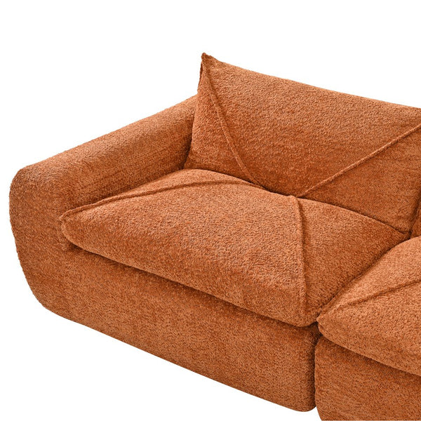 English Elm 116'' Fully Compressed Sofa with Legless Chenille Design, High-Density Comfort, Modular Flexibility and No Assembly Required Orange N723S9707G