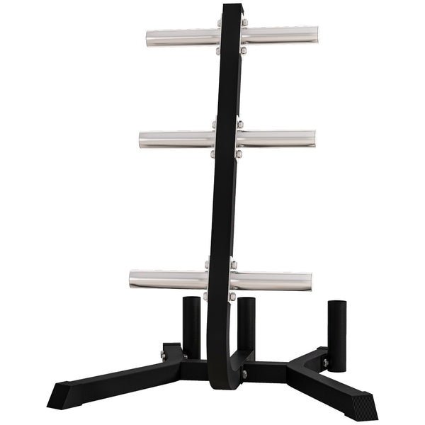 English Elm Soozier Olympic Weight Tree with Six Plate Posts Three Bar Holders Steel Frame Gym Black W2225P217795