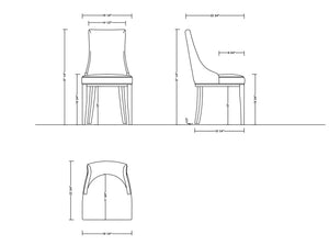 English Elm Shubert Tan Vegan Leather & Velvet Dining Chair Set of 2 — Solid Beech Frame, Foam Padded, 300 lb Capacity B365P397818