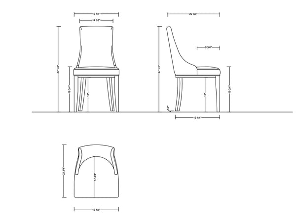 English Elm Shubert Tan Vegan Leather & Velvet Dining Chair Set of 2 — Solid Beech Frame, Foam Padded, 300 lb Capacity B365P397818