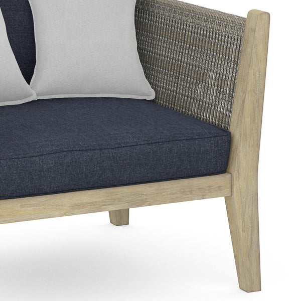 English Elm Cayman Outdoor Conversation Chair Slate Grey — Handcrafted Acacia & Rope, Water-Resistant Cushions, Modern Comfort B136P159362