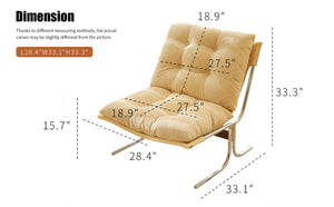 English Elm Modern Wingback Accent Chair Faux Leather Upholstery Chrome X Frame Living Room Cream W2105P440977