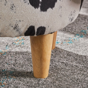 Christopher Knight Home® - Noble House - Bessie Black and White Cow Patterned Velvet Cow Ottoman