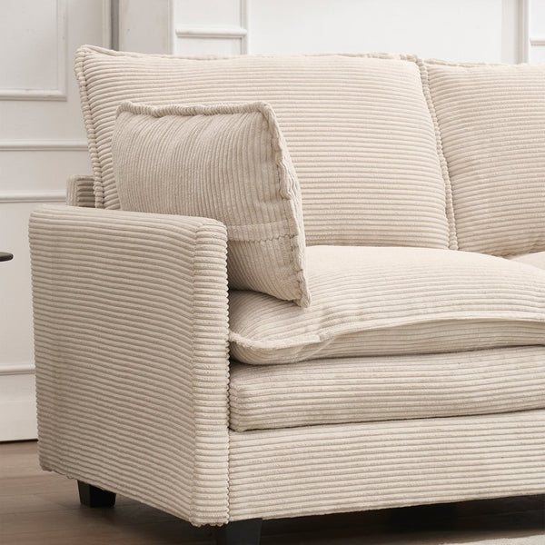 English Elm Modular Velvet Sofa - Luxurious U-Shaped Couch With Ottoman & Pillows, Perfect For Living Rooms W2705S00021-GIGA