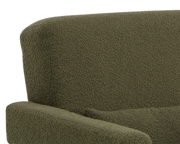 Sunpan FORESTER Lounge Chair - Sculptural Copenhagen Olive Design with Plush Comfort & Antique Gold Base 110380