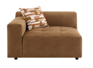 English Elm Contemporary Modular Living Room Sofa in Chocolate Suede with Pocket Coil Support B2726S00574