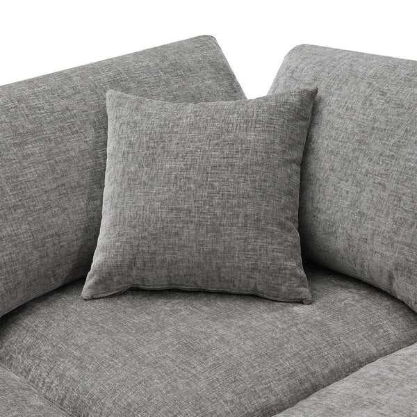 English Elm Modular Cloud Sofa Bed] 130"x65" 6-Seat Chenille Sectional with Ottoman, Convertible U-Shaped Sleeper, Customizable Comfort N723S9583G