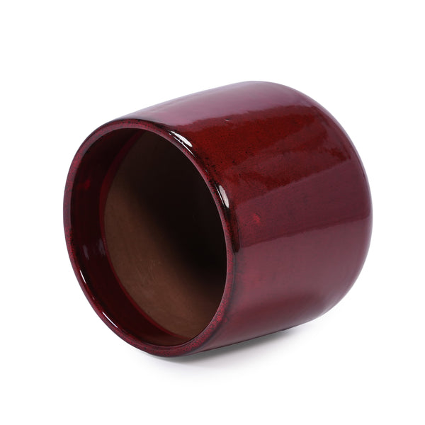 English Elm 4 Pieces Ceramic Flowerpot Set with Hand-Glazed Finish, Precision Molded Planters for Patio Decor Bean paste red W3273P321581