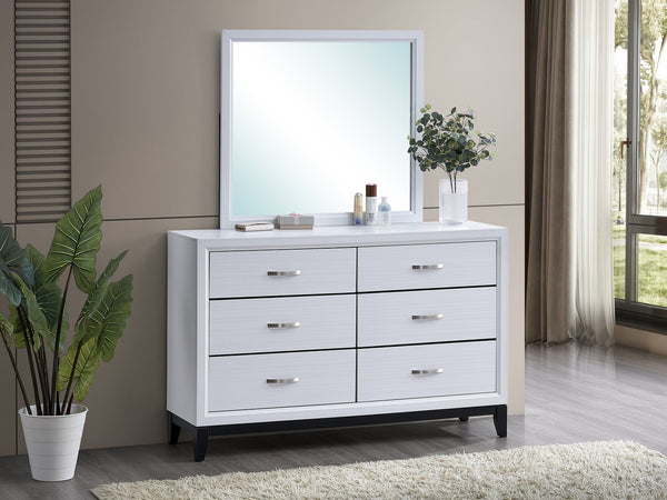 English Elm Glasgow Contemporary Dresser Mirror with Low-Distortion Glass and Sleek Frame for Modern Bedrooms White 39 L x 42 W x 3 H B078P349549