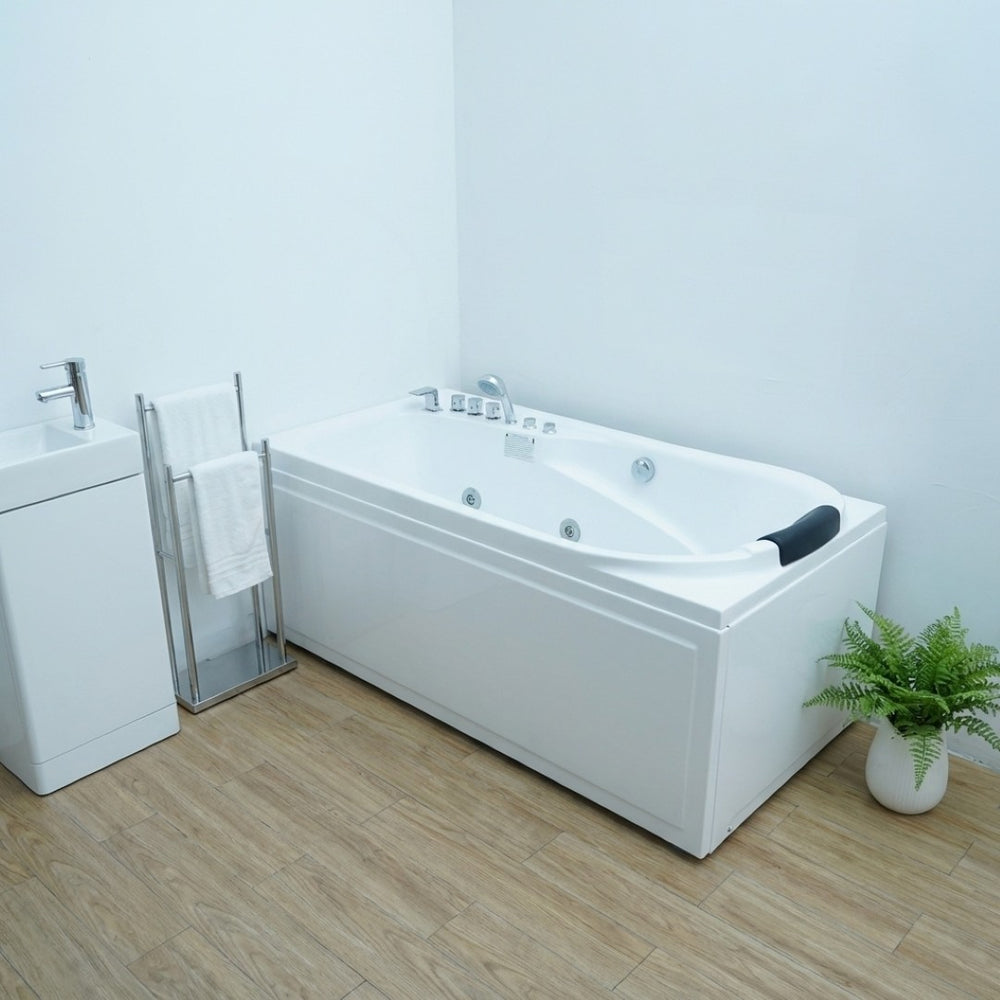 English Elm 67 Inch Acrylic Whirlpool Tub with 8 Hydro Jets Ergonomic Recline Hydrotherapy Soak W3605P455280
