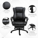 English Elm Vinsetto Executive High Back Office Chair Executive Computer Desk Chair With Pu Leather, Adjustable Height and Retractable Footrest, Black