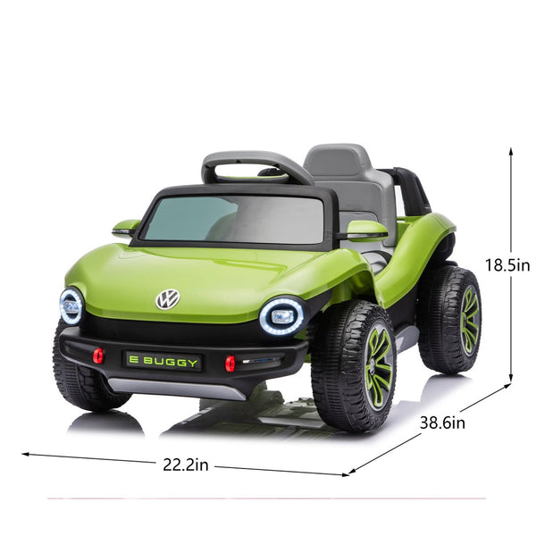 English Elm 12v Licensed Volkswagen Beetle Ride on Car with Remote Control and Suspension for Kids Green W1578P418186