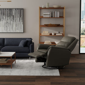 English Elm Global Swivel Glider Recliner In Madras Gray - Luxurious Comfort, Smooth Motion & Durable Design B339P333954