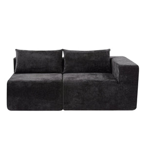 English Elm Christopher Knight Home® - 107" Compressed Sectional Sofas - Luxurious Modular Black Corduroy For Stylish, Cozy Living Spaces N771P346765H_N771P346766H