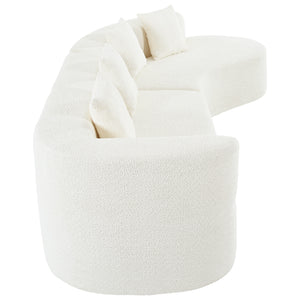 English Elm U_Style Curved Modular 132" Chenille Sectional Sofa with Plush Spring Cushions for Cozy Living Beige WY000456AAA