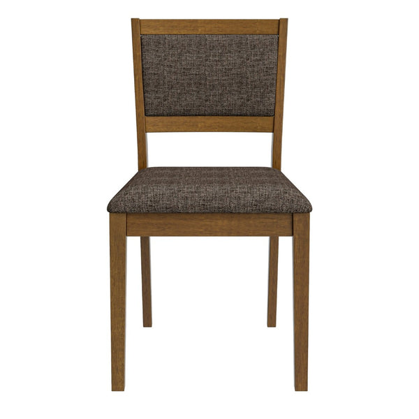 English Elm Du Cap Gray Upholstered Dining Chairs with White Wash Wood Legs Set of 2 B127P495088