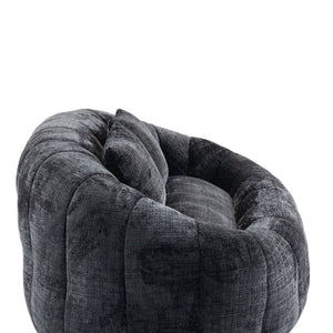 English Elm Bean Bean Bag Sofa High-Density Memory Foam Two-Seater Lounger High Back Chenille Cozy Support Black W395P181440