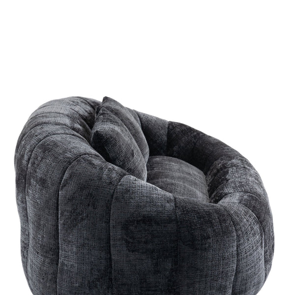 English Elm Bean Bean Bag Sofa High-Density Memory Foam Two-Seater Lounger High Back Chenille Cozy Support Black W395P181440