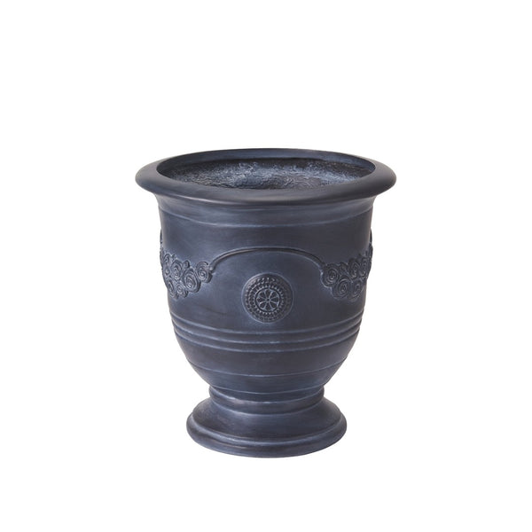 English Elm Mgo Handcrafted Urn Planter Classical Garden Accent Weathered Fiberglass Composite Outdoor Antique Black N772P411998A
