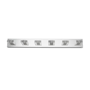 English Elm 38" Modern 6-Light LED Vanity Light with Square Acrylic Shades, Moisture-Proof Wall Fixture for Bathroom Mirror Chrome W2312P374928