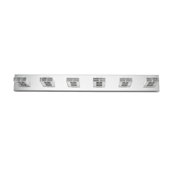 English Elm 38" Modern 6-Light LED Vanity Light with Square Acrylic Shades, Moisture-Proof Wall Fixture for Bathroom Mirror Chrome W2312P374928