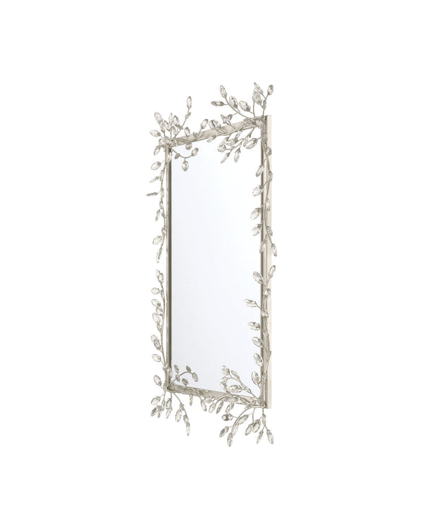 Currey & Company Forget-me-not Rectangular Mirror - Elegant Crystal-embellished Frame With Luxurious Beveled Edge Design Silver Crystal ,Metal ,Glass 1000-0162-currey-company
