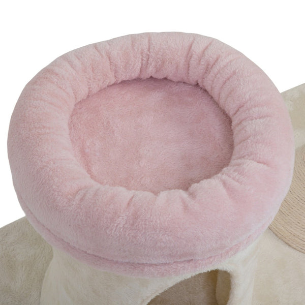 English Elm Flower-shaped Cat Tower Sisal Scratching Perches Condo Plush Bed Modern Indoor W2181P362388