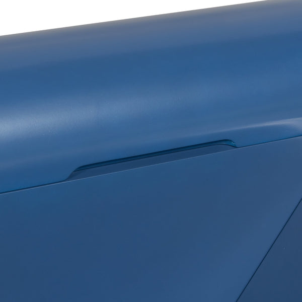 English Elm U_Style 47.6" Modern High-Gloss Entryway Table with Curved Drawers, Geometric Legs & Storage Navy Blue N711P285757V